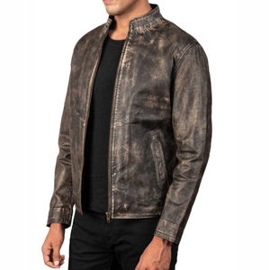 Nueva chaqueta de cuero para hombre, moda informal, cuello rasgado, chaqueta de cuero de moda sólida informal delgada - Product Image 3
