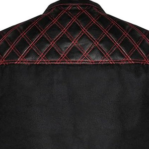 Gilet en cuir pour homme personnalisé par le fournisseur, col montant, logo frontal, imperméable, coupe-vent, respirant, écologique avec poche pour homme - Product Image 6