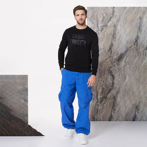 Sudadera de moda para hombre con diseño de puntada de contraste y tela de algodón cómoda sudadera de peso pesado para hombre - Product Image 3