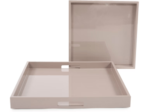 Bandeja rectangular personalizada de nuevo diseño premium LACQUER TRAY de MDF con mango de lujo al por mayor 2025 - Product Image 3