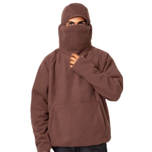 100% Cotton 500GSM <b>Oversized</b> <b>Men's</b> <b>Hoodie</b> Heavyweight Drop Shoulder Balaclava Pullover Streetwear Style - Product Image 5