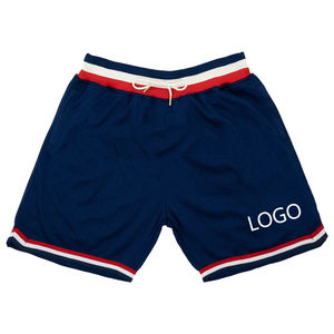 กางเกงขาสั้นกีฬาผู้ชาย ผ้าตาข่าย ระบายอากาศ แห้งเร็ว เอวยางยืด รับสกรีนโลโก้ เหมาะสำหรับวิ่ง ฟิตเนส ยิม บาสเกตบอล และออกกำลังกาย - Product Image 2