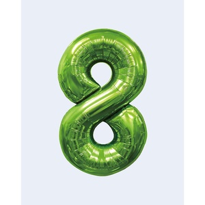 Palloncini Numero Verde N8 100 Cm, Confezione da 12 Pezzi - Product Image 1