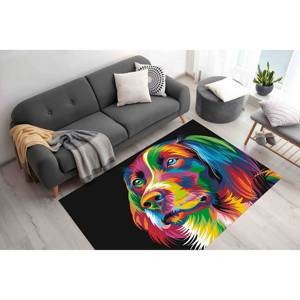 Alfombra para Perros con Diseño de Arcoíris: Alfombra Interior Delgada Antideslizante con Estampado, Alfombra Suave con Pelo Corto - Product Image 3