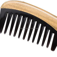 Aaliyan Impex Peignes en corne de buffle sculptés à la main manche en bois accessoire de cheveux pour usage domestique
