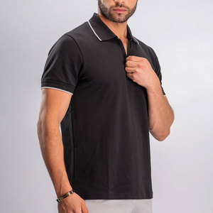 Hommes à la mode quart de fermeture éclair pour Polo T-Shirt solide motif mode porter nouvelle vente en ligne tissu tricoté - Product Image 4