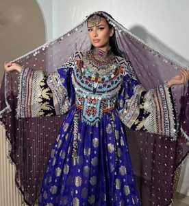 ชุดเดรสลูกไม้แขนยาวปักลายดอกไม้สำหรับผู้หญิงชุดเดรสลำลองยาวถึงพื้นงานปักแบบเรียบง่ายสำหรับเทศกาล afghan kuchi 2025 - Product Image 5