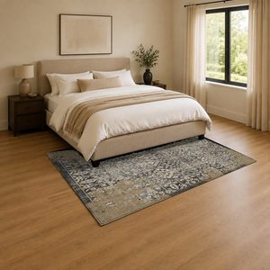 Tapis RUGS DEPOT LXDP-0217 en gros, couleur terre cuite dorée, style vintage oriental, imprimé numériquement, lavable en machine, en chenille, antidérapant - Product Image 3