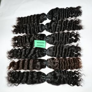 Raw 100% cutícula alineada Malaya para mujeres negras máquina de cabello doble trama Natural ondulado paquetes templo extensiones de cabello humano - Product Image 5