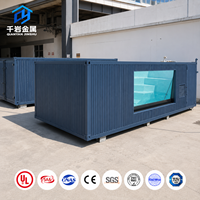 Piscine conteneurisée sur mesure avec fenêtre latérale en verre, piscine extérieure portable pour hôtel et complexe hôtelier