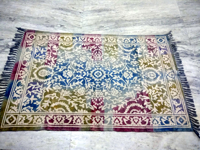 Tapis Dhurrie en coton fait main, tapis vintage à motifs floraux, tapis multicolores à tissage plat pour salon, chambre à coucher, décoration de la maison