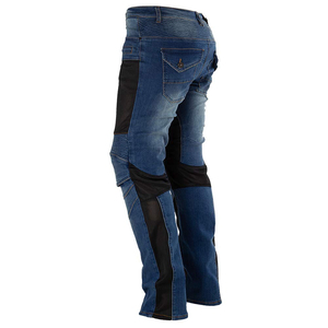 Mens Blue Denim Biker Pants Black Panels Removable CE <b>Knee</b> Hip <b>Protectors</b> Armored Protective Riding Jeans - Product Image 6