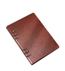 Brown Hardcover Travel <b>Notebook</b> <b>Binder</b> Journal PU Leather Planner Organizer Custom Logo Stationery - Product Image 1