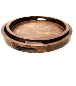 Artisanat en bois unique, grande assiette en bois massif - Product Image 6