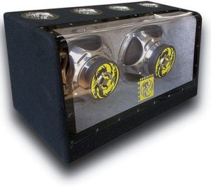 Entrega a domicilio para caja de subwoofer sellada con ventilación de doble banda de 10 pulgadas y 1600 vatios de potencia máxima para vehículo, preinstalada con un subwoofer de 10 pulgadas. - Product Image 4