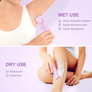 Afeitadora Eléctrica 2 en 1 Recargable por USB-C para Mujer, Resistente al Agua IPX7, Recortadora para Rostro, Piernas y Brazos, Fácil de Limpiar y Lavable - Product Image 5