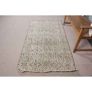 Alfombra Turca de 3.6x6.5 pies, Alfombra Vintage, Alfombra Abstracta Gris - Product Image 3