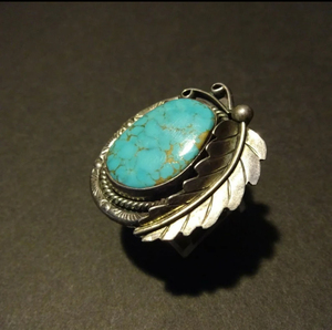 Vintage Sterling Silver Natural Stone Blue <b>Turquoise</b> Oval Cut Bezel Setting Golden Brown Matrix <b>Ring</b> for Party Size 11 - Product Image 4