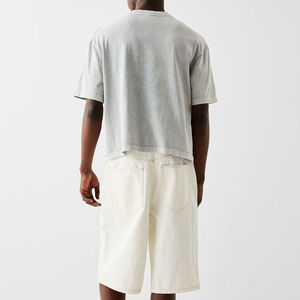 T-shirt à épaules tombantes pour hommes en gros avec impression bouffante nouveau style à manches courtes 100% coton - Product Image 4