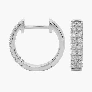 Pendientes de Aro de Plata 925 con Doble Hilera Brillante, con Moissanita de Corte Brillante, Estilo Romántico y Moderno para Mujer, Ideales para Bodas - Product Image 6