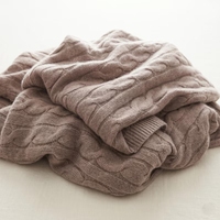 Manta de Cachemira Suave y Cálida con Tejido de Cable Grueso para Invierno, para Dormitorio, Sala de Estar, Sofá, Decoración del Hogar, Color Avena