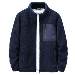 Chaqueta de senderismo al aire libre de manga completa ultra suave y cálida con puños ajustables y chaqueta de lana de cuello alto para hombre - Product Image 3