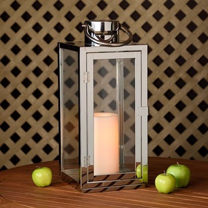 Linterna decorativa de acero inoxidable para decoración, farol de decoración artística hecha a mano con vidrio utilizado para candelabros, venta al por mayor, India - Product Image 2