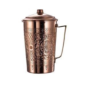 Large capacity copper <b>jug</b> handmade with care ensures healthy <b>drinking</b> habits and long term wellness for entire family - Product Image 3