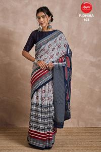 Ridhimajrak พิมพ์ลายโดลาเส้นใยวิสคอสส่าหรีแบบอินเดียนิ่มน้ำหนักเบา - Product Image 6