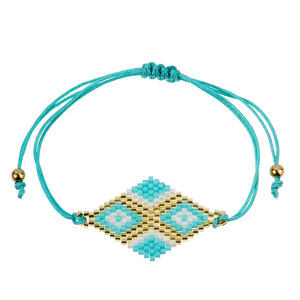 Pulsera de Cuentas de Aleación de Zinc con Corazón Geométrico, Chapada en Oro Negro, Ajustable, Joyería Bohemia, Accesorio de Moda Unisex - Product Image 2