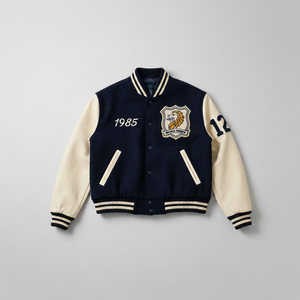 เสื้อแจ็คเก็ตวาร์ซิตี้สไตล์วินเทจ แขนผ้าขนสัตว์หนา ย้อมสีแบบย้อมตัว ปักลายตามสั่ง คุณภาพสูง สำหรับทุกเพศ ลายคลับด้านหน้า ปี 1985 - Product Image 6