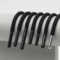 Cordon tressé à 8 brins écologique avec logo personnalisé |   Cordon en coton 100% avec finition cirée et embouts aglets, OEM en gros