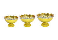 Bol sur piédestal festonné en laiton antique poli, fait main, de luxe, écologique, pour centres de table et événements, base ronde