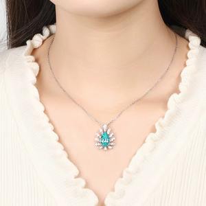 Juego de Joyería de Zafiro con Piedra Principal de Diseño Original, Collar y Colgante Paraíba - Product Image 1