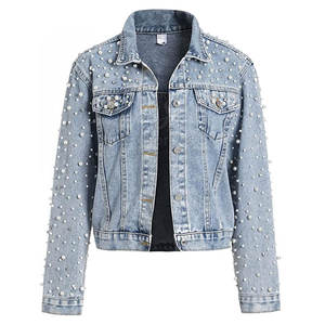 Chaqueta vaquera de mujer con diseño de logotipo personalizado chaqueta vaquera de mujer transpirable hecha al por mayor en stock - Product Image 1