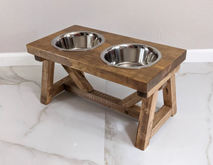 ชามไม้ไผ่สำหรับสัตว์เลี้ยงปรับได้ยกระดับได้แบบพกพาชามคู่สำหรับสุนัขและแมวยืนอาหาร fwe ขัดเงา - Product Image 5