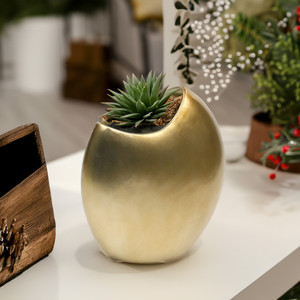 CUD5108GD - แจกันทรงครึ่งวงกลมสีทอง - 8.5 - Product Image 4