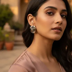 925 Silver Women's Gemstone Drop Earrings <b>Fashion</b> <b>Jewelry</b> with Moonstone Stone - Product Image 1