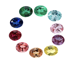 Prix de gros Saphir colombien hydrothermal en vrac, taille ovale, émeraude verte de laboratoire, saphir Paraiba 6x8mm 7x9mm 8x10mm - Product Image 4