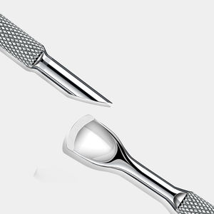 Removedor de empujador de cutículas de cabeza biselada de círculo de doble extremo, herramienta de Arte de uñas de acero inoxidable, palos de manicura, archivo, características de Metal - Product Image 2