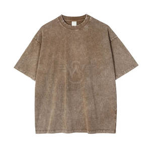 T-shirts pour hommes en denim délavé avec logo personnalisé, nouvelle conception 2025, vente en gros, t-shirts pour hommes en denim délavé confortables - Product Image 1