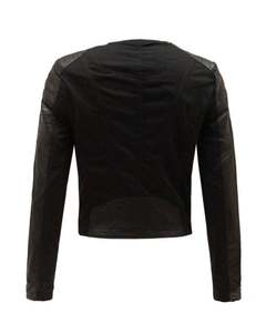 Veste d'hiver pour femmes OEM Vêtements d'extérieur Veste en cuir pour femmes pour l'hiver Vestes en faux cuir Fabricants - Product Image 4
