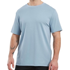 Vêtements d'été pour l'entraînement en plein air, t-shirt uni, vêtements de sport pour hommes, coupe longue et régulière, entraînement athlétique - Product Image 1