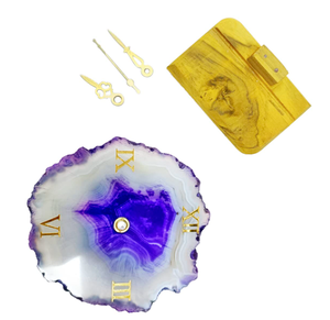 Horloge sous-verre en Agate marron de qualité Export avec jante plaquée or pour la décoration de la maison au meilleur prix de vente - Product Image 6