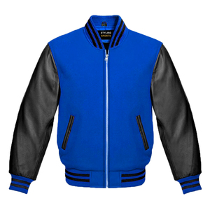Men's Varsity Letterman <b>Baseball</b> <b>Bomber</b> <b>Jacket</b> Light Fabric with Hooded Collar for Winter with Leather Sleeves and Wool - Product Image 5