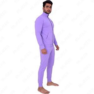 Survêtement pour hommes Survêtement à fermeture éclair Survêtement en polaire 100% coton Poches contrastées avec panneaux - Product Image 2