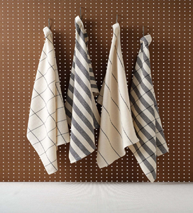 Harvest, multicolored, <b>large</b>-check, autumn cotton kitchen <b>towel</b>, available at wholesale prices. - Product Image 2