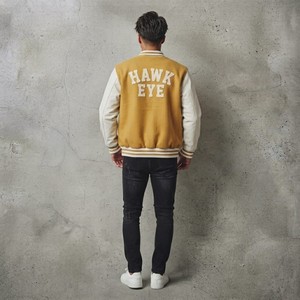 Hawk Eye Sports Veste universitaire en laine unisexe personnalisée, style urbain, hiver, coupe oversize, col montant, boutonnée, grande taille, fermeture frontale rapide - Product Image 5