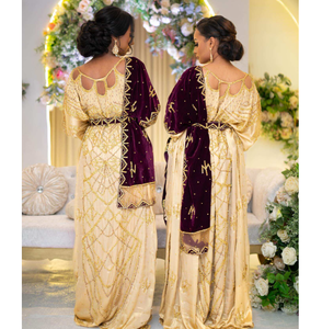 Robe de mariée somalienne de haute qualité, design de broderie complexe, écologique, luxe, fabrication africaine, soie, coton, polyester - Product Image 4