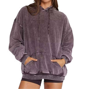 Nuevas Sudaderas con Capucha para Mujer, Estilo Vintage, Lavado Ácido, Talla Grande, para la Temporada de Invierno - Product Image 1